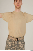  Photos Army Man in Camouflage uniform 3 21th century Army beige tshirt camouflage upper body 0004.jpg